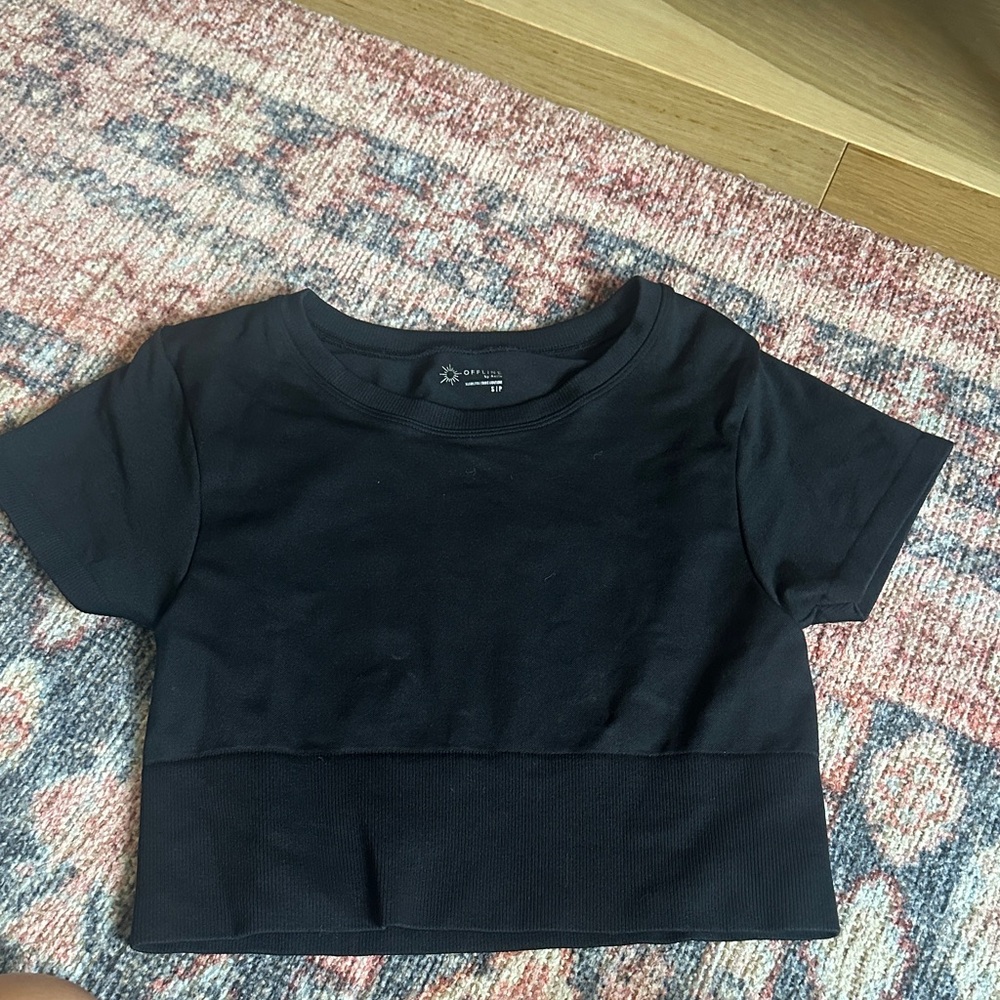 Aerie Black Crop Top